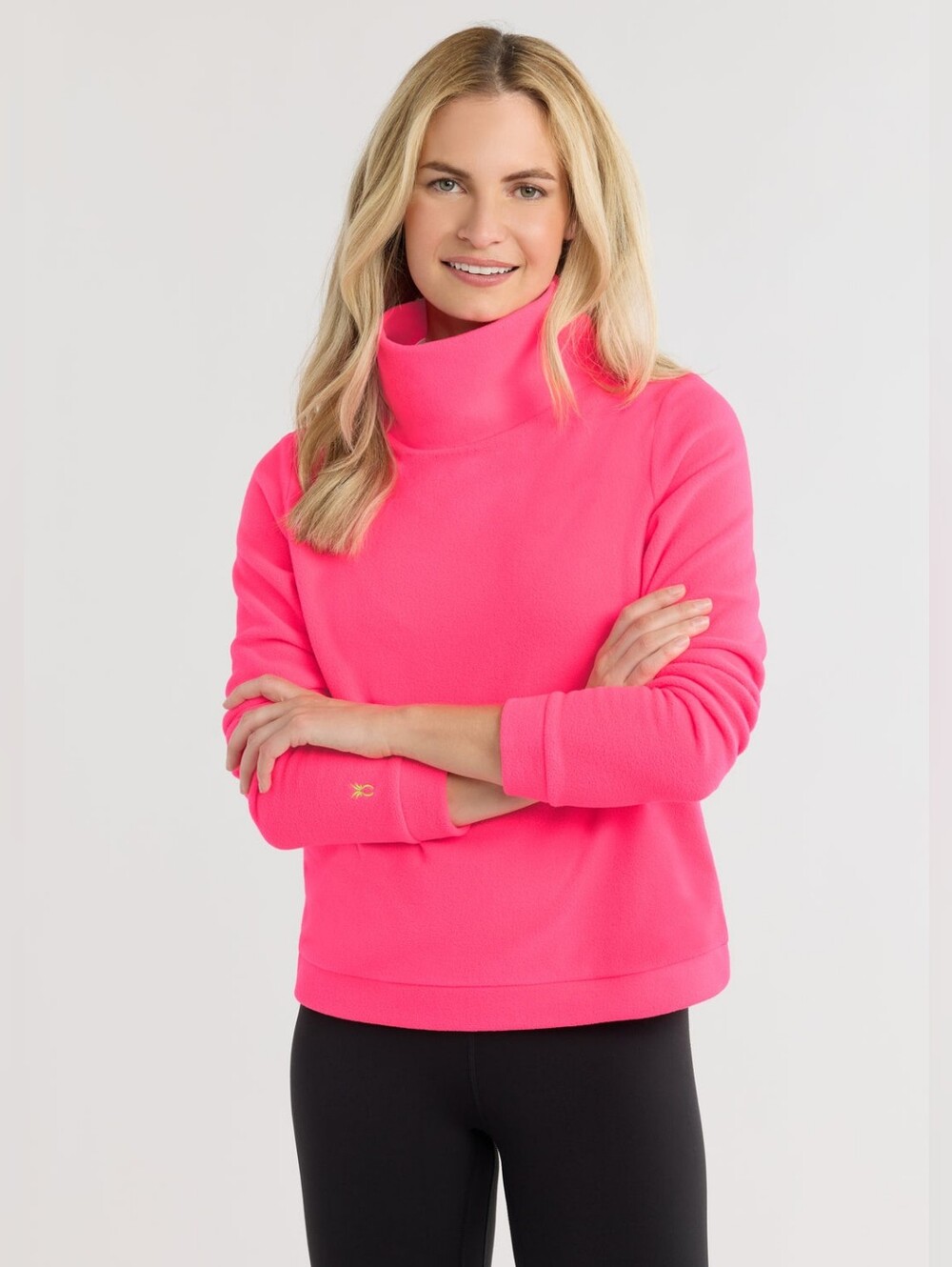 Dudley Stephens Hot Pink Funnel Neck Pullover